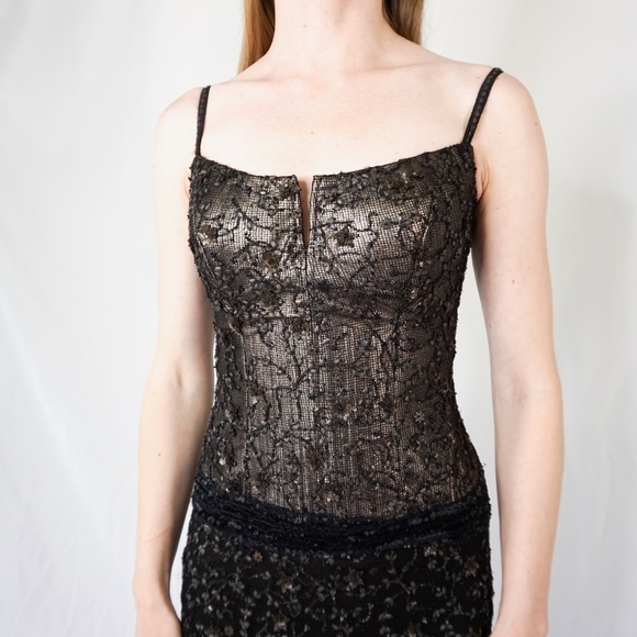 VINTAGE COUTURE Embellished Gown Rare Handmade - Picture 5 of 8